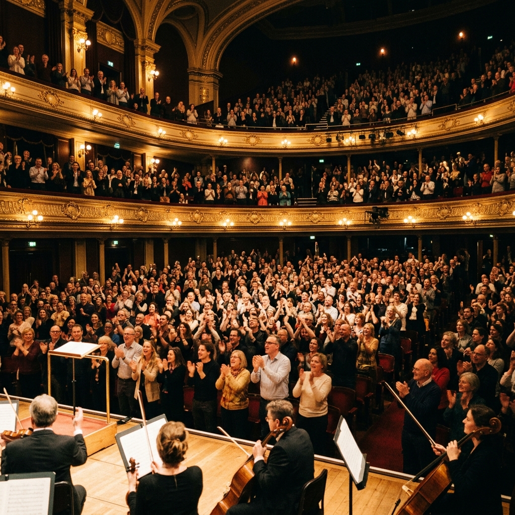 Público aplaudiendo a la orquesta